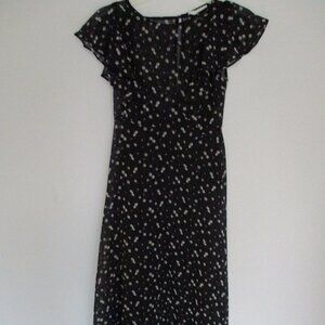 Lost & Wander Womens Black Dress Flowers Size XS